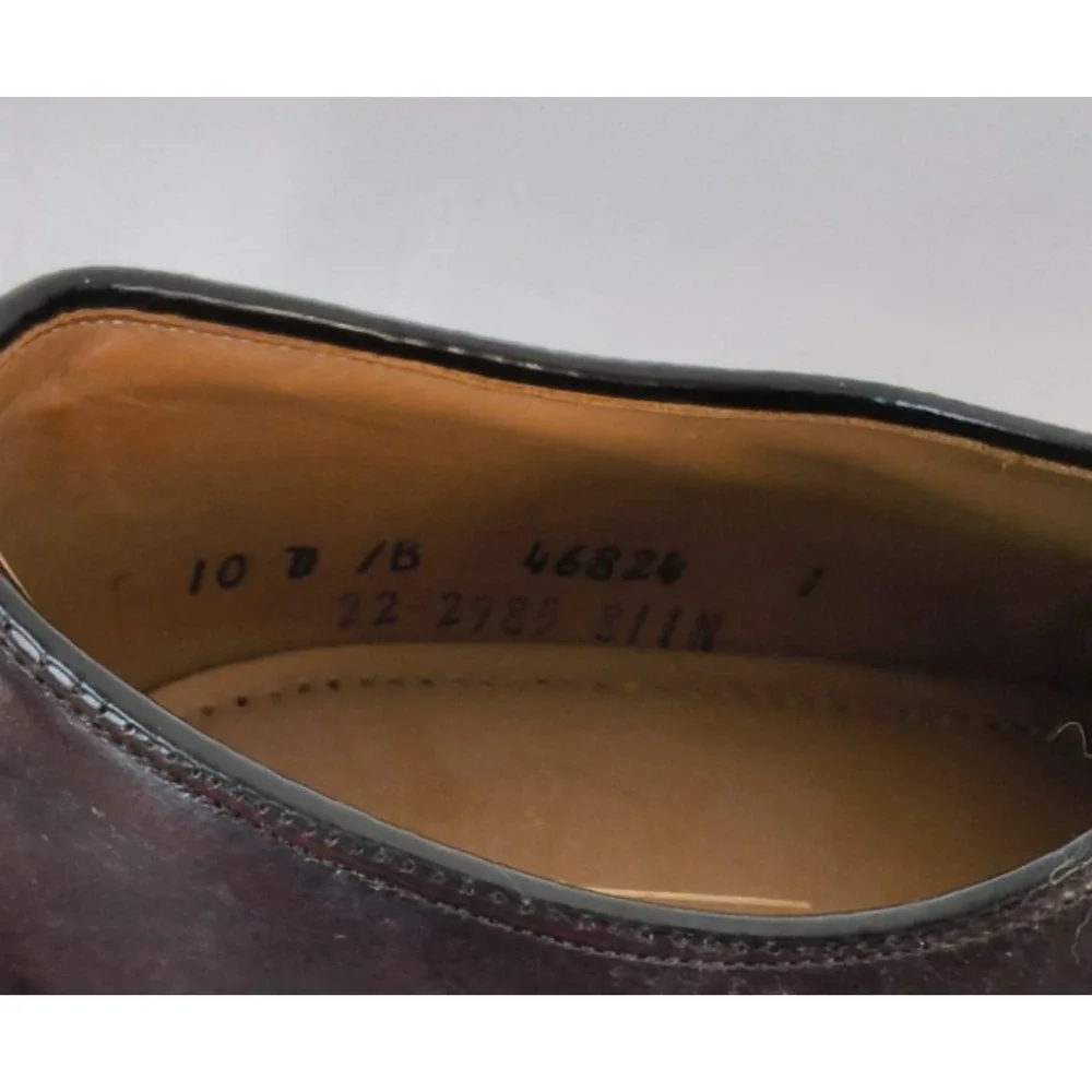 Johnston & Murphy Optima Dress Shoes Men's 10 D Cap Toe Burgundy Oxfords #W5266